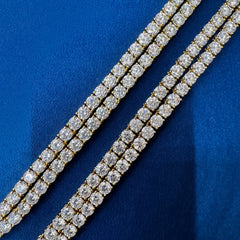 6 MM Round Lab Diamond Tennis Chain, 10KT Yellow Gold Tennis Necklace chain For him