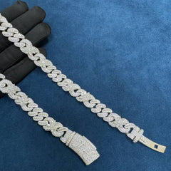 15mm Ice Out Lab Grown Diamond 10K White and yellow Gold Custom Miami Cuban Necklace