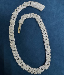 15mm Ice Out Lab Grown Diamond 10K White and yellow Gold Custom Miami Cuban Necklace