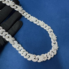 15mm Ice Out Lab Grown Diamond 10K White and yellow Gold Custom Miami Cuban Necklace