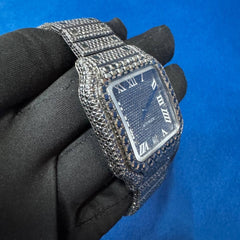 41MM VVS Black Moissanite Diamond Roman dial Hip Hop Watch for Men