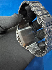 41MM VVS Black Moissanite Diamond Roman dial Hip Hop Watch for Men