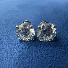 3.Ct Each Round Cut D VVS2 Lab Grown Diamond Engagement Stud Earrings