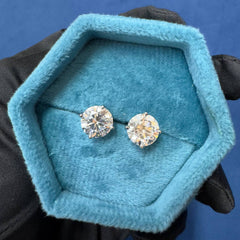 3.Ct Each Round Cut D VVS2 Lab Grown Diamond Engagement Stud Earrings