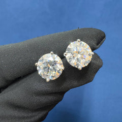 3.Ct Each Round Cut D VVS2 Lab Grown Diamond Engagement Stud Earrings