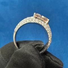 2.5Ct VS1 Intense Pink Color Radiant Cut Lab Grown Diamond Engagement Ring