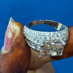 2.5Ct VS1 Intense Pink Color Radiant Cut Lab Grown Diamond Engagement Ring