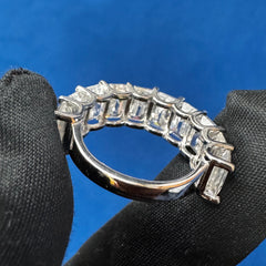 5CT Emerald Cut VVS lab Diamond Half Eternity wedding Band