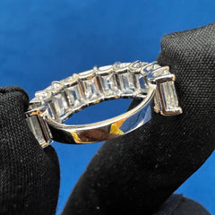 5CT Emerald Cut VVS lab Diamond Half Eternity wedding Band