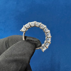 5CT Emerald Cut VVS lab Diamond Half Eternity wedding Band