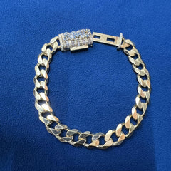 10 MM Iced Out Miami Cuban Link Custom Lock Bracelets for Men