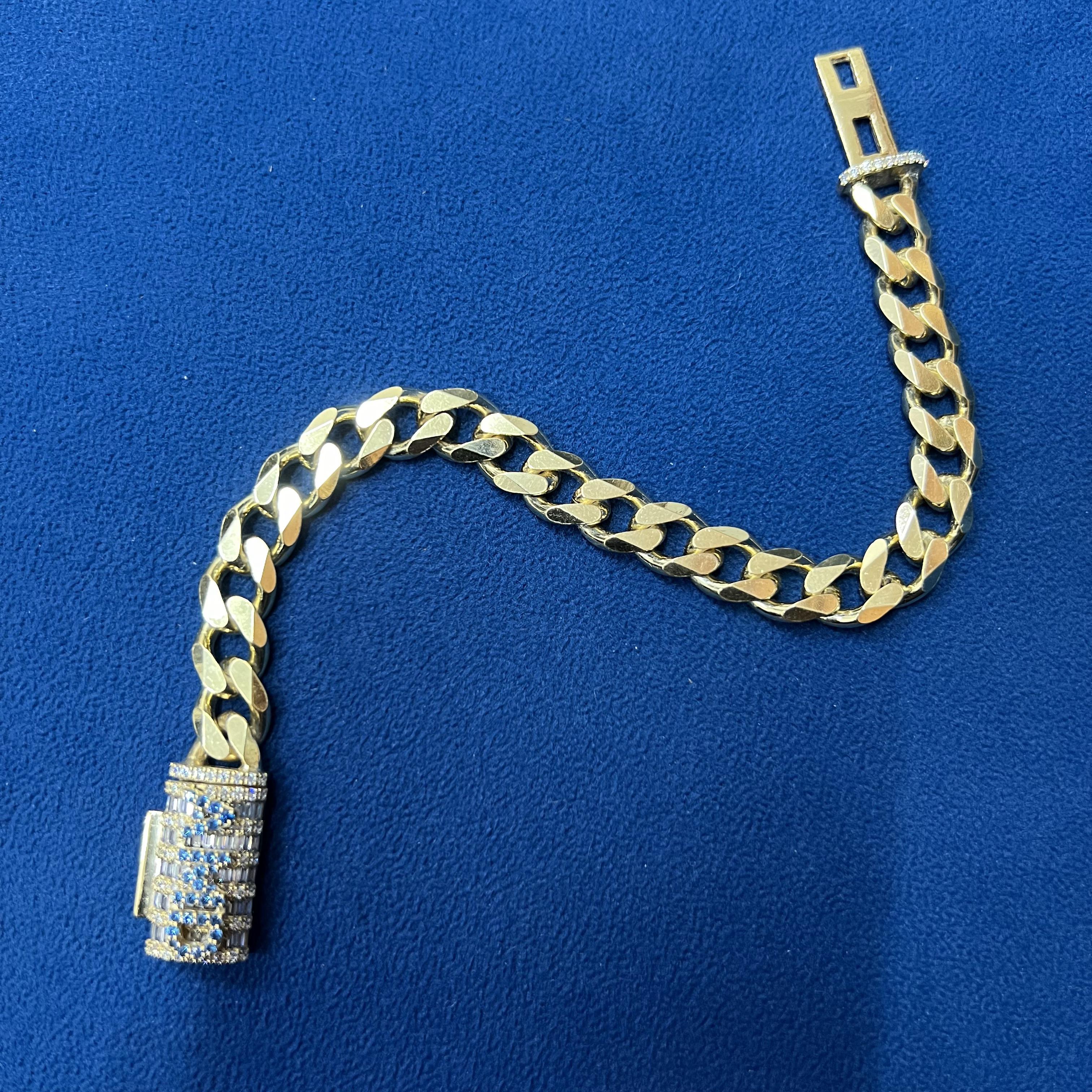 10 MM Iced Out Miami Cuban Link Custom Lock Bracelets for Men