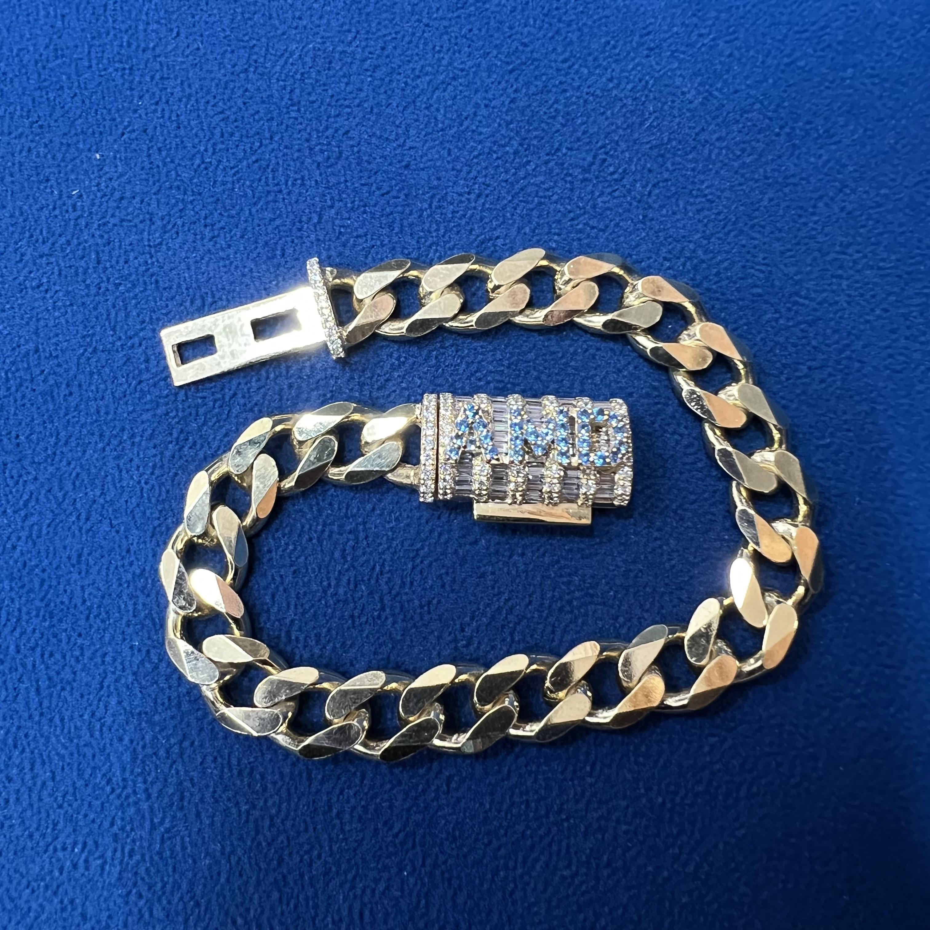 10 MM Iced Out Miami Cuban Link Custom Lock Bracelets for Men