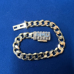 10 MM Iced Out Miami Cuban Link Custom Lock Bracelets for Men