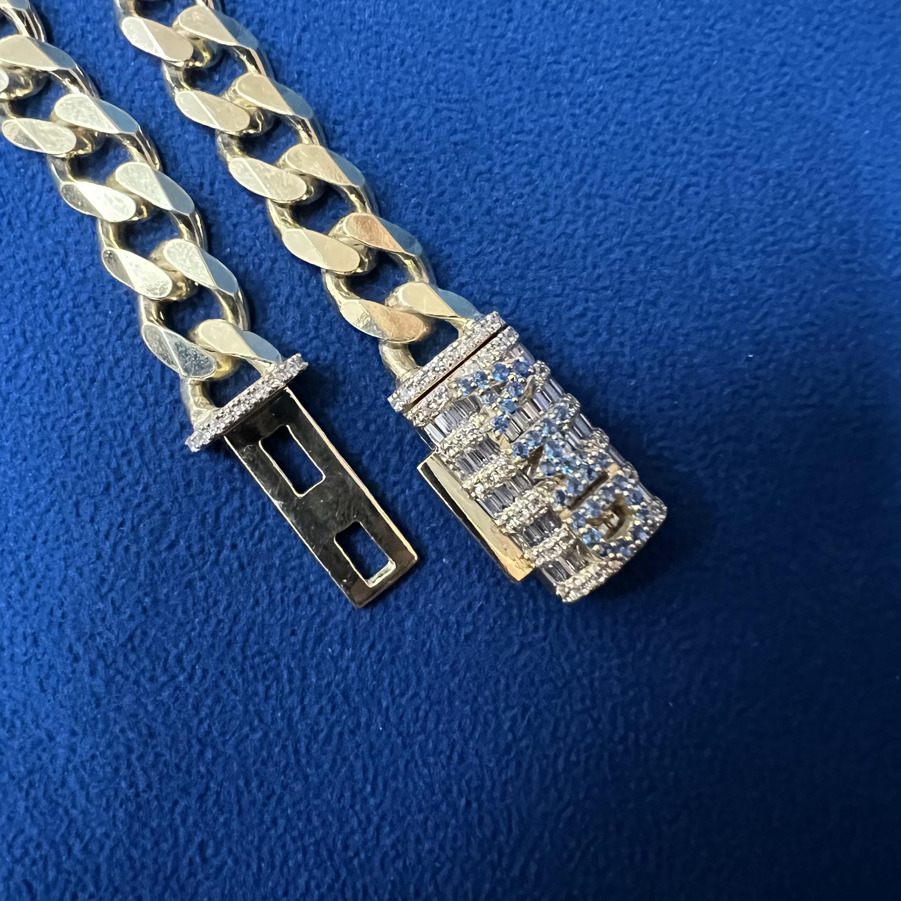 10 MM Iced Out Miami Cuban Link Custom Lock Bracelets for Men