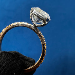 Certified 3.70CT Emerald Cut VVS FG Lab Grown Diamond Engagement Ring