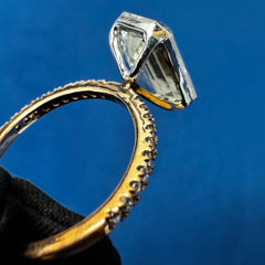 Certified 3.70CT Emerald Cut VVS FG Lab Grown Diamond Engagement Ring