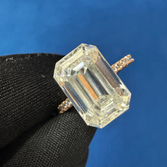 Certified 3.70CT Emerald Cut VVS FG Lab Grown Diamond Engagement Ring