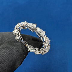 Pear Cut VVS lab Grown Diamond Full Eternity Engagement Band