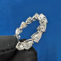Pear Cut VVS lab Grown Diamond Full Eternity Engagement Band