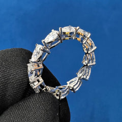Pear Cut VVS lab Grown Diamond Full Eternity Engagement Band