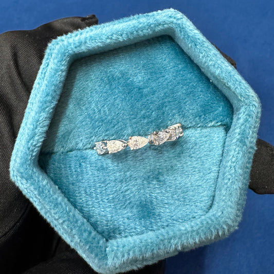 Pear Cut VVS lab Grown Diamond Full Eternity Engagement Band