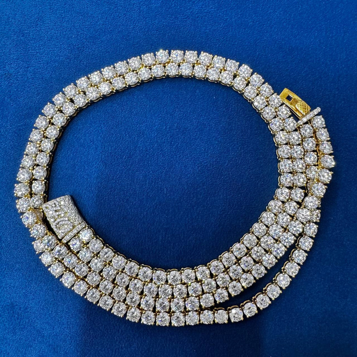 6 MM Round Lab Diamond Tennis Chain, 10KT Yellow Gold Tennis Necklace chain For him