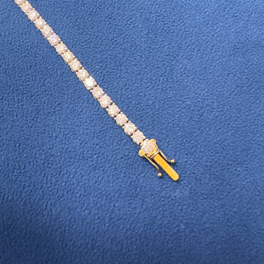 3mm Lab Grown Diamond Tennis Bracelet ,18KT Gold Bracelet for Unisex