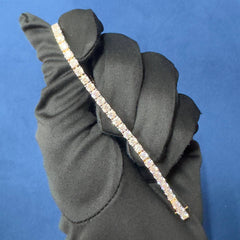 3mm Lab Grown Diamond Tennis Bracelet ,18KT Gold Bracelet for Unisex