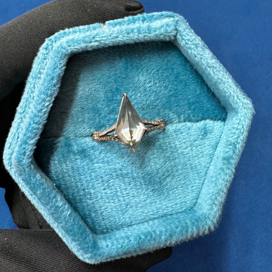 2.5CT Salt And Paper Kite Cut 14K Rose Gold Wedding anniversary Ring