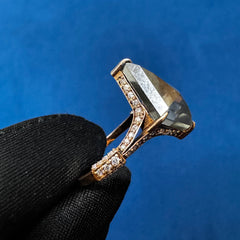 2.5CT Salt And Paper Kite Cut 14K Rose Gold Wedding anniversary Ring