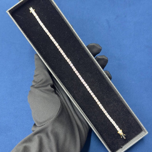 3mm Lab Grown Diamond Tennis Bracelet ,18KT Gold Bracelet for Unisex