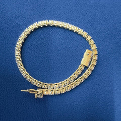3mm Lab Grown Diamond Tennis Bracelet ,18KT Gold Bracelet for Unisex