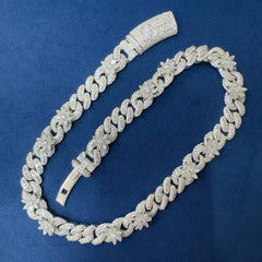 15mm Ice Out Lab Grown Diamond 10K White and yellow Gold Custom Miami Cuban Necklace