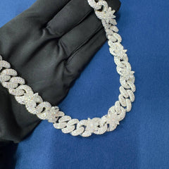 15mm Ice Out Lab Grown Diamond 10K White and yellow Gold Custom Miami Cuban Necklace