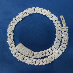 15mm Ice Out Lab Grown Diamond 10K White and yellow Gold Custom Miami Cuban Necklace