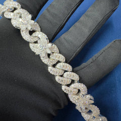 15mm Ice Out Lab Grown Diamond 10K White and yellow Gold Custom Miami Cuban Necklace