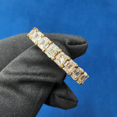 3.5 CT Emerald  Cut VVS lab Diamond Half Eternity wedding Band