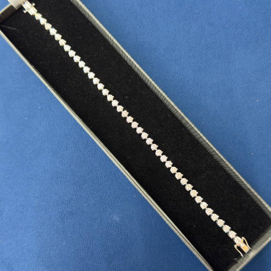 4mm VVS Moissanite Diamond Tennis Bracelet ,18KT White Bracelet for Men or Women