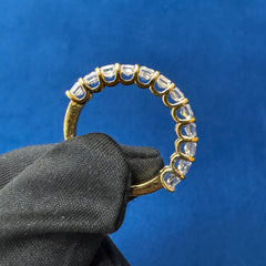 3.5 CT Emerald  Cut VVS lab Diamond Half Eternity wedding Band