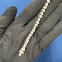 4mm VVS Moissanite Diamond Tennis Bracelet ,18KT White Bracelet for Men or Women