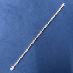 4mm VVS Moissanite Diamond Tennis Bracelet ,18KT White Bracelet for Men or Women