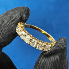 3.5 CT Emerald  Cut VVS lab Diamond Half Eternity wedding Band
