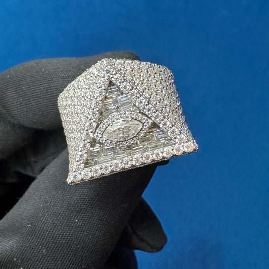 VVS1 Lab Diamond Full Iced Out 925 Sterling Silver Men's Ring