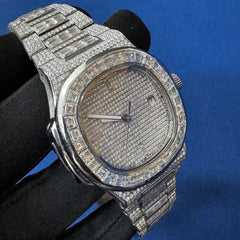 Luxury Moissanite Diamond Watch ,Handcrafted Automatic Wrist Watch for Men