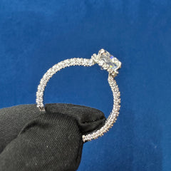 Cushion Cut Lab Grown Diamond  Hidden Halo  Ring