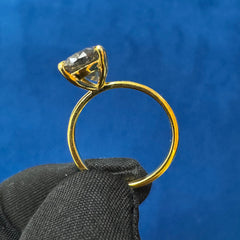 2.5CT Salt And Paper Oval Cut 14K Yellow Gold Wedding Ring
