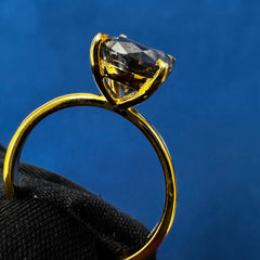 2.5CT Salt And Paper Oval Cut 14K Yellow Gold Wedding Ring