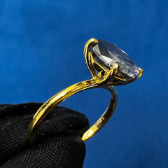2.5CT Salt And Paper Oval Cut 14K Yellow Gold Wedding Ring