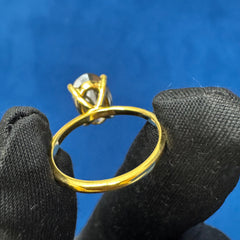 2.5CT Salt And Paper Oval Cut 14K Yellow Gold Wedding Ring